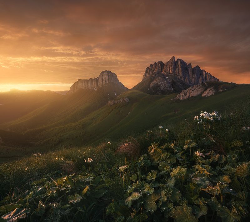 россия, ачешбоки, горы, чертовы ворота, закат, фототур, кавказ, адыгея, большой тхач Рассвет у Чертовых ворот фото превью