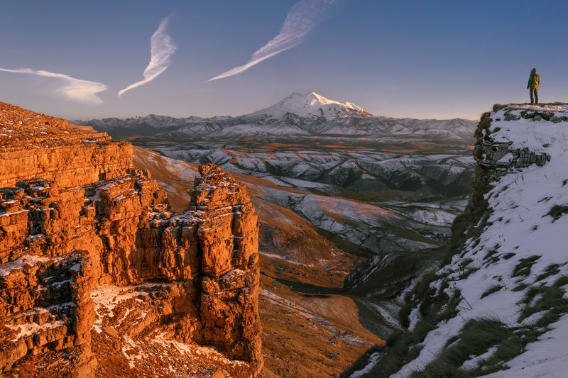 бермамыт, эльбрус, кавказ Закат с видом на Эльбрус фото превью
