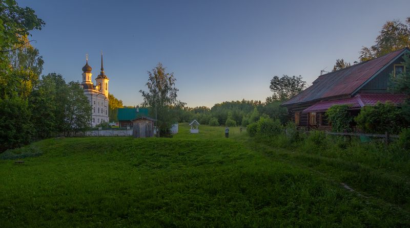 кострома, никола-бережки, вечер, пейзаж, село, деревня, костромская область Никола-Бережки фото превью