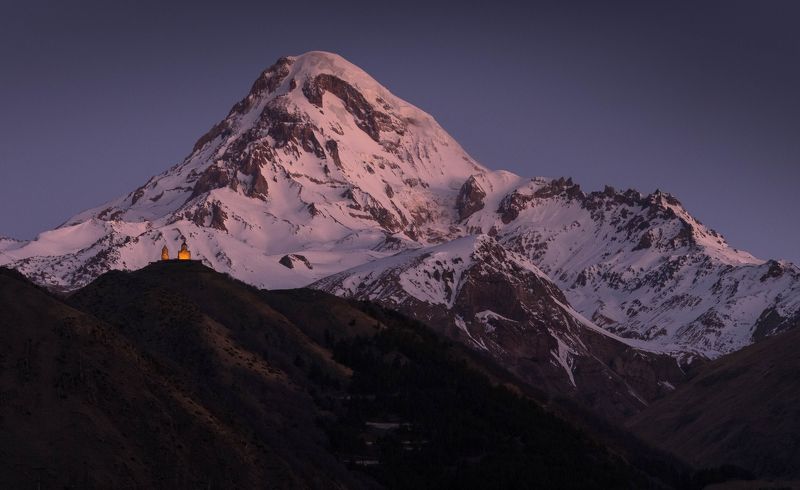 грузия, казбек, казбеги, кавказ, степанцминда, нд, georgia, kazbek, kazbegi, stepantsminda, caucasus, гергети, georgia нд Предрассветный Казбек фото превью