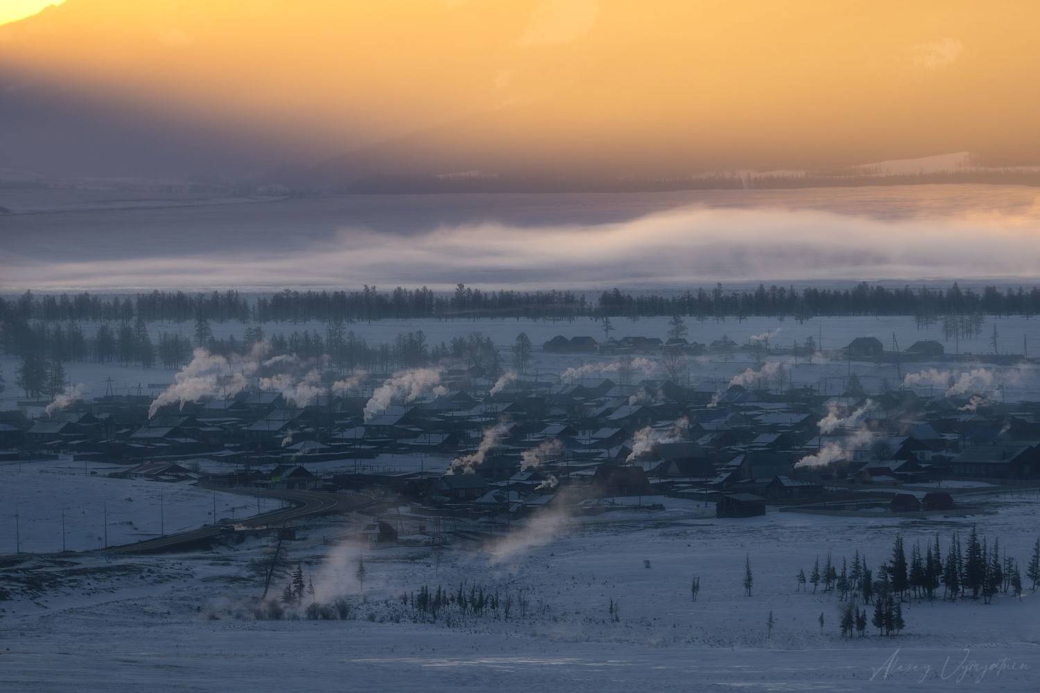 altay, winter, village, snow, outdoor, landscape, cold, morning, Алексей Вымятнин