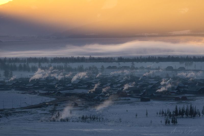altay, winter, village, snow, outdoor, landscape, cold, morning Пробуждение [Redux] фото превью