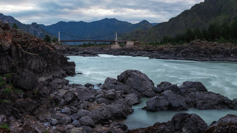 Алтай, Катунь Ороктойский мост фото превью