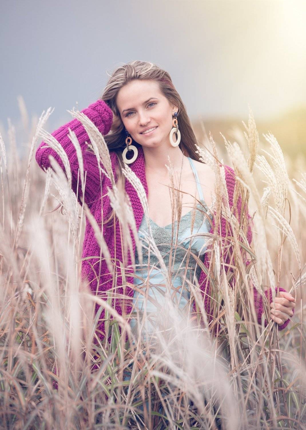 портрет, , взгляд, , кардиган, , , мискантус, , , фиолетовый, , цветокорекция, , свет, Треьяков Денис