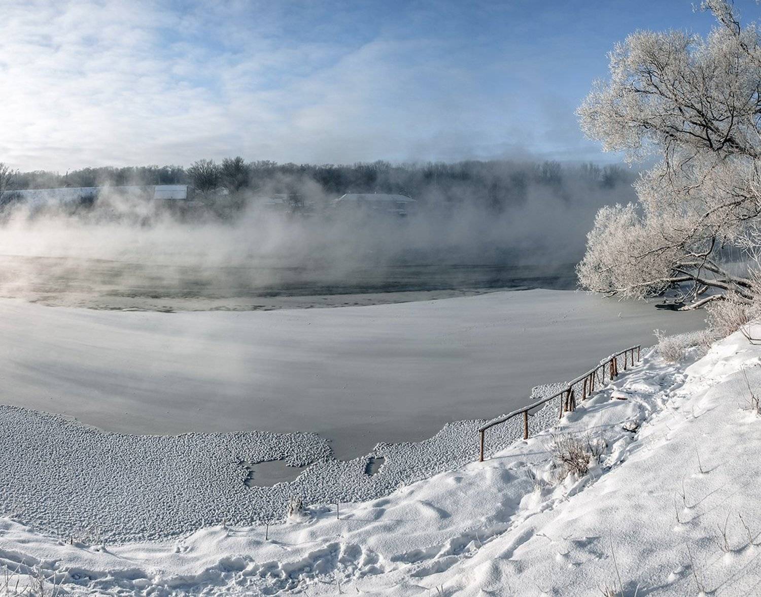 Зима, Иней, Мороз, Пейзаж, Снег, Туман, Холод, Анатолий Зверев