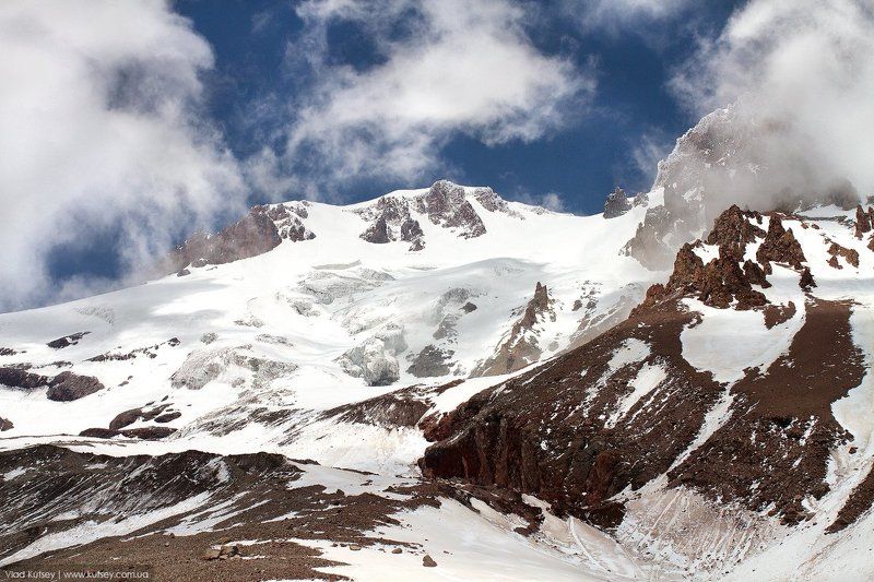 казбек, гора, горы, кавказ, восхождение, грузия, ледник mt. Kazbegi фото превью