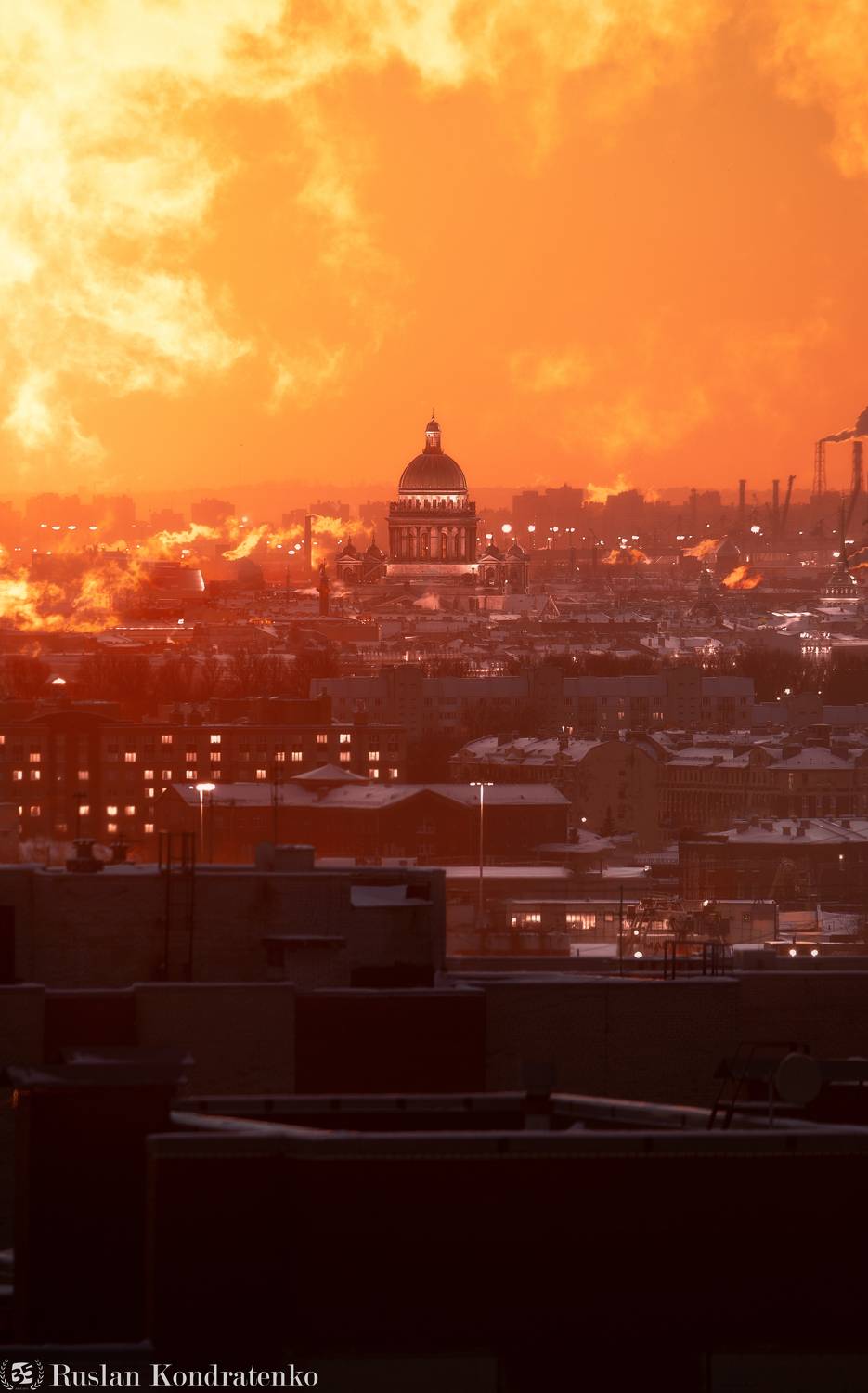 санкт-петербург, закат, исаакиевский собор, прострел, time blending, композитная фотография, Кондратенко Руслан