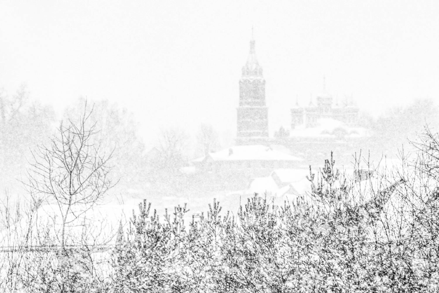 село, снег, храм, поездка, Владимир Штыриков