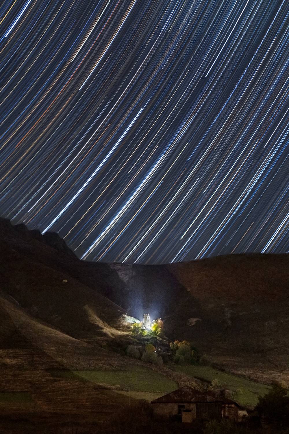 треки, астрофото, ночной пейзаж, звезды, грузия, горы, осень, Влад Рябинин