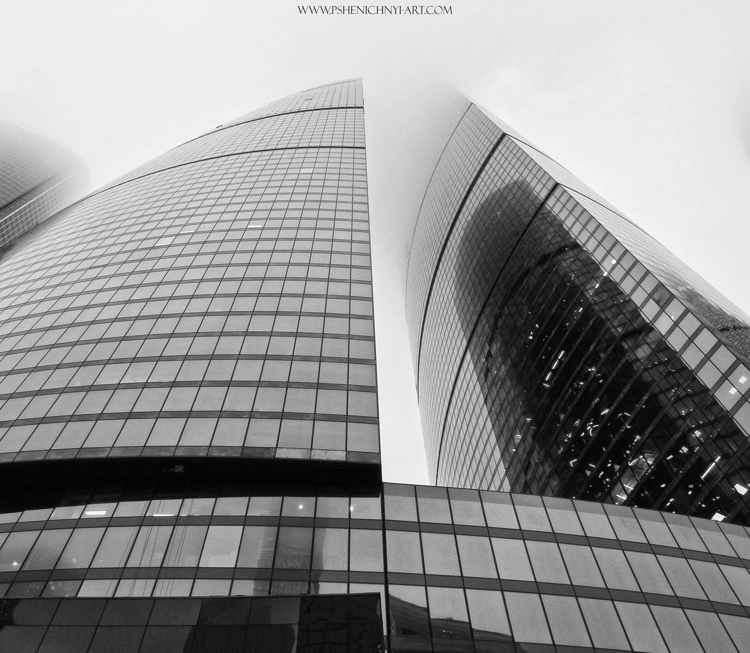 архитектура, геометрия, москва, туман, городской пейзаж, москва-сити, отражение, Пшеничный Андрей