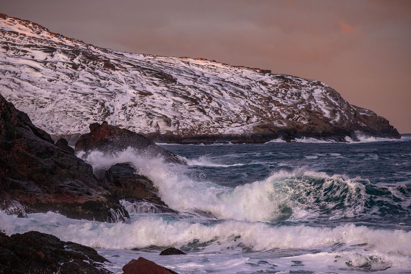 север, кольский, заполярье, баренцево море,териберка, Баренцево волнение фото превью