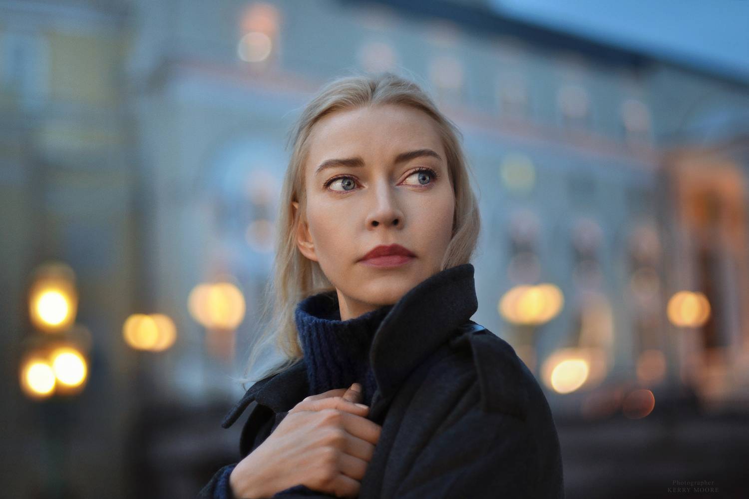 woman, headshot, girl, face, winter, natural, model, light, street, city, portrait,  Kerry Moore