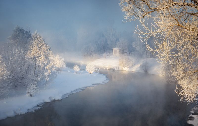 истра, зима, подмосковье, река, мороз Зимний мотив фото превью