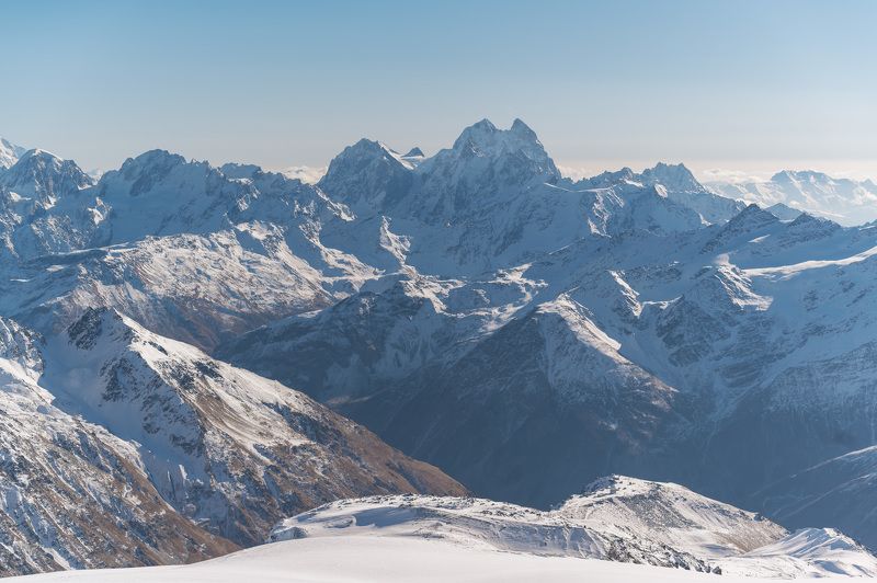 elbrus, caucasus, mountains, peak, glacier, landscape, snow, hiking, ice, winter, Southerm mountains range. фото превью