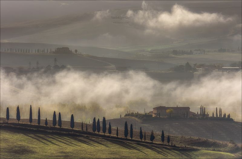 italy,san quirico d \\\\\\\' orcia,italia,туман,италия,тоскана,pienza,кипарис,toscana,осень,tuscany,cipressi,belvedere,пьенца,тени Туманные просторы... фото превью
