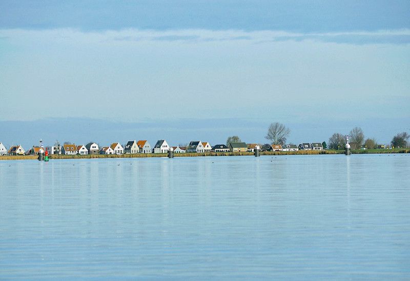 пейзаж, вода, дома, Голландия, Нидерланды, landscape, water, houses, Holland Голландские домики фото превью