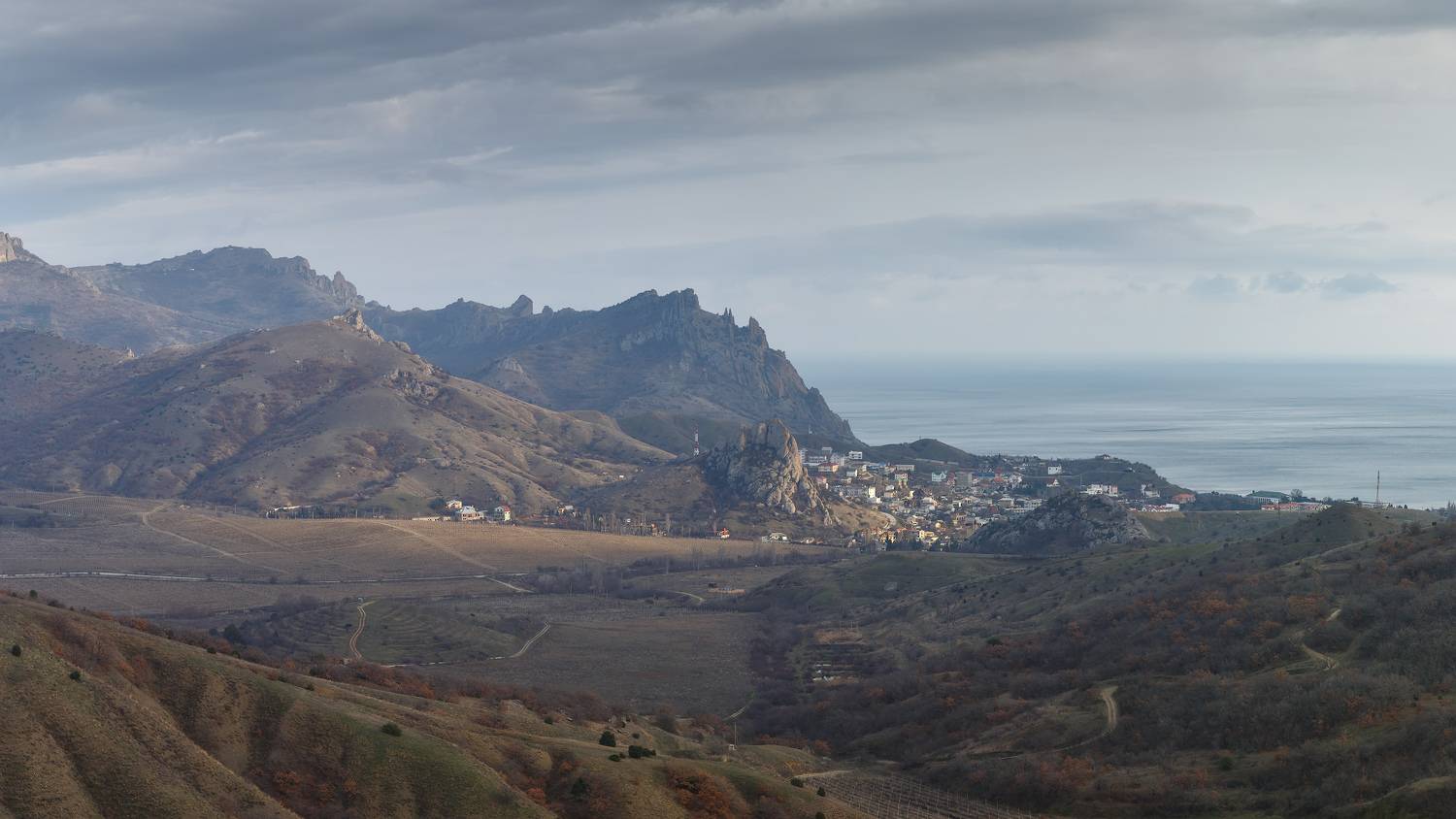 крым, карадаг, горы, море, пляж., Владимир Дубинин