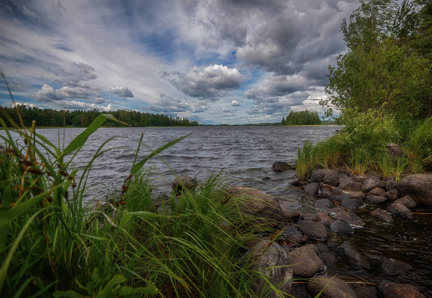 озеро, вуокса, острова, камни, Сергей Аникин