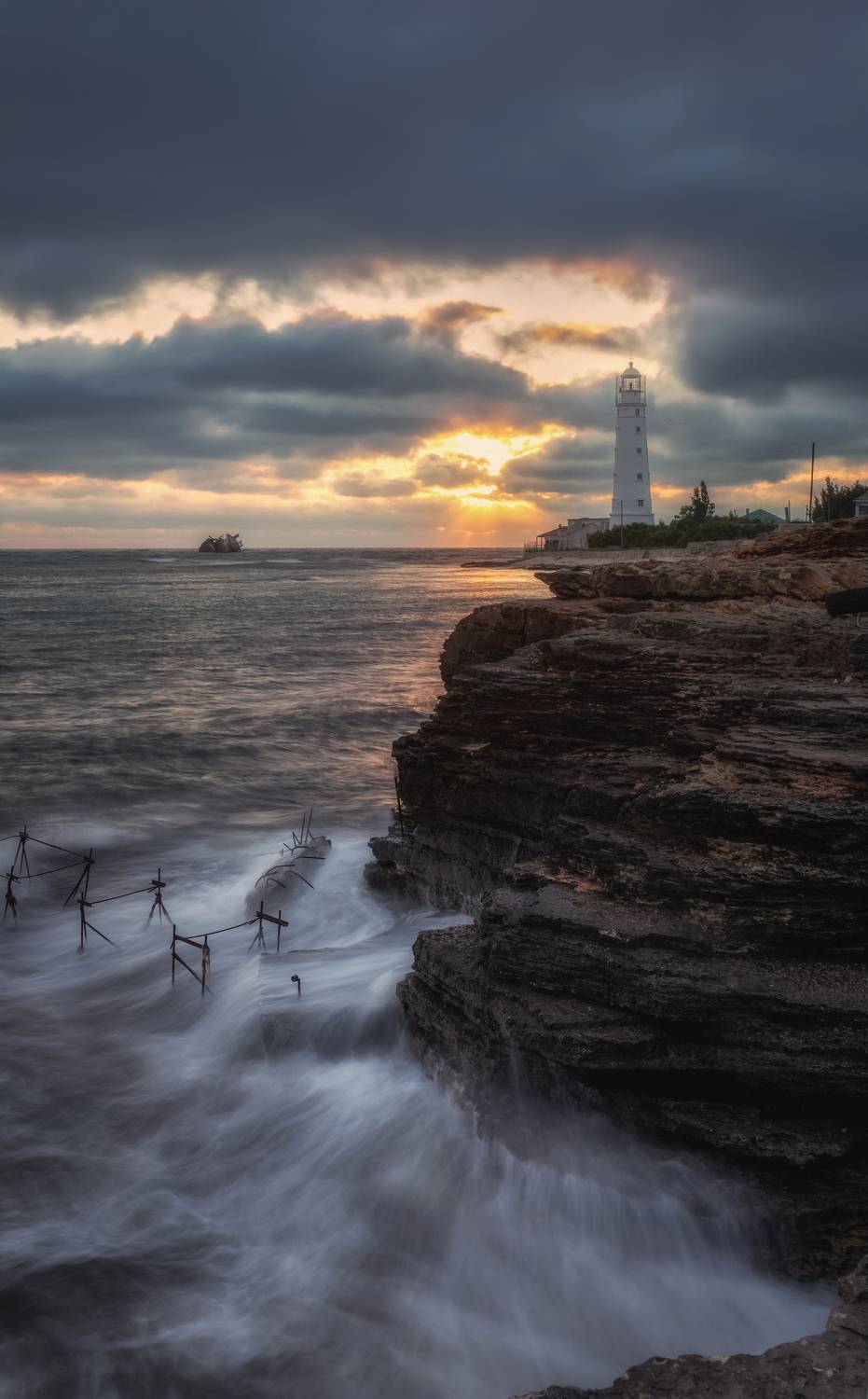 крым, тарханкут, море, закат, маяк, тарханкутский маяк, пейзаж, морской пейзаж, Дмитренко Екатерина