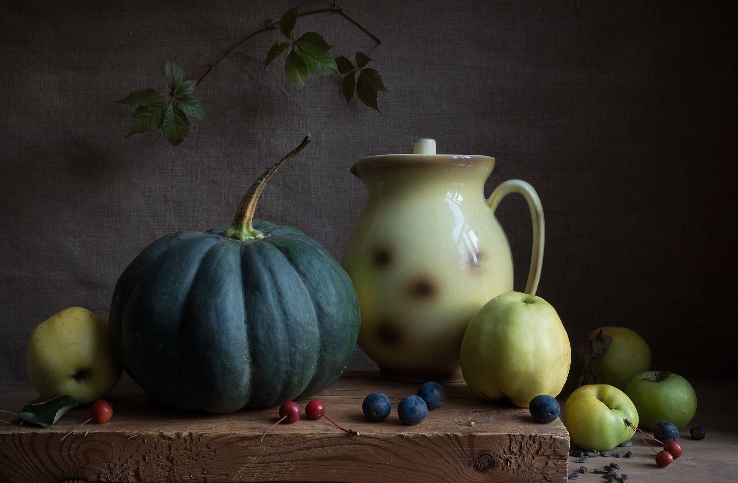 тыква, кувшин, яблоки, дача,урожай, Колеснева Елена