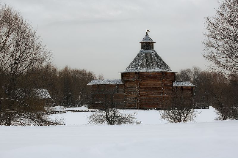 зима, парк коломенское, архитектура, монохром Зимний фото превью