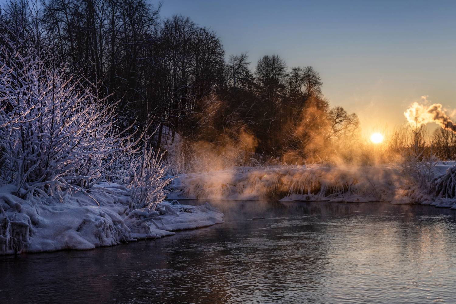 река, испарения, мороз, Владимир Штыриков