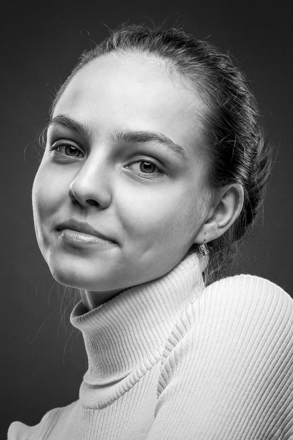 девушка, взгляд, глаза, ч/б, Дёгтев Евгений