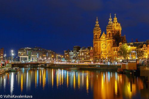 Ночной Амстердам