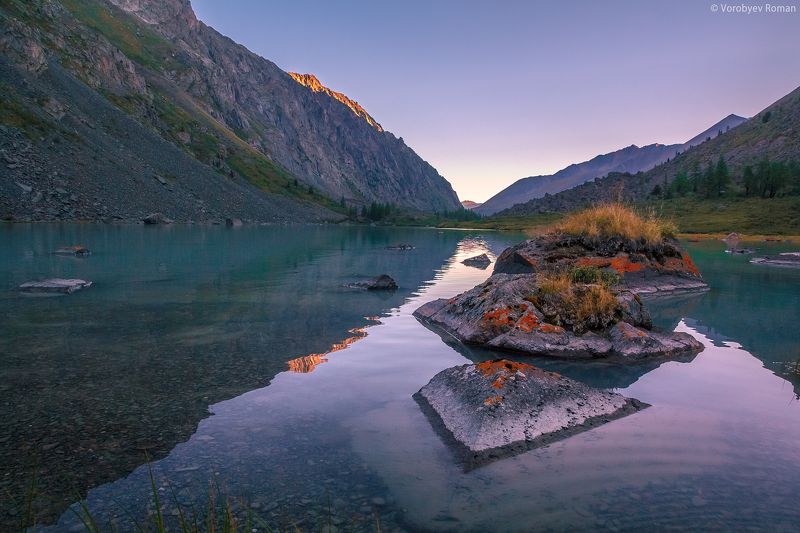 Алтай, Горы, Озеро, Отражение, Рассвет pyramid фото превью