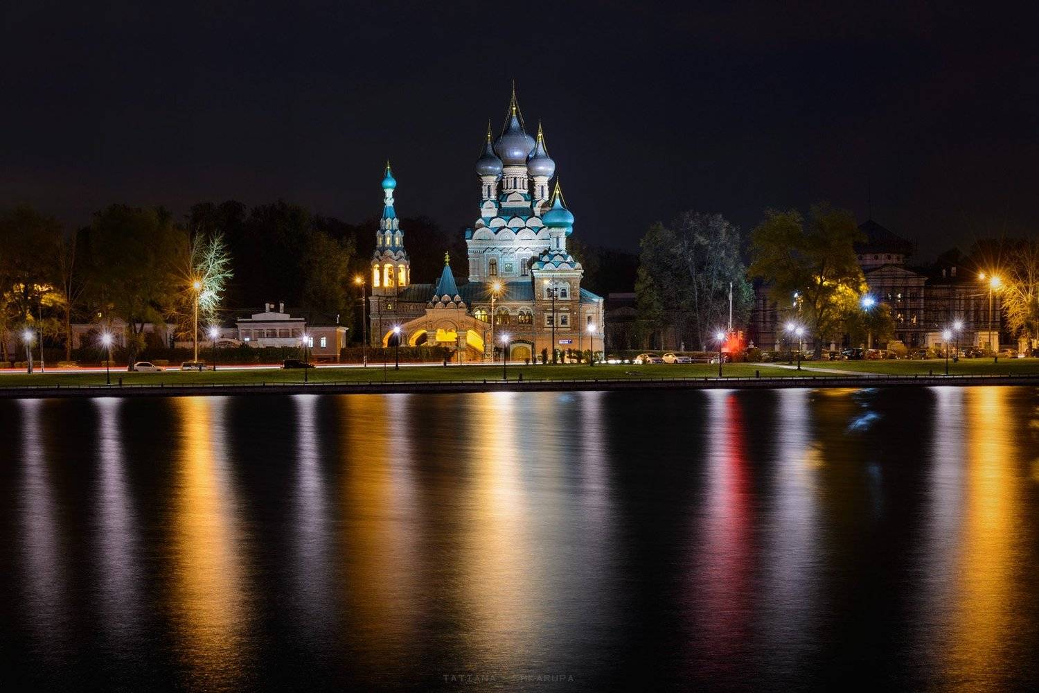 Москва, Ночные снимки, Отражения, Храм, Татьяна Шкарупа