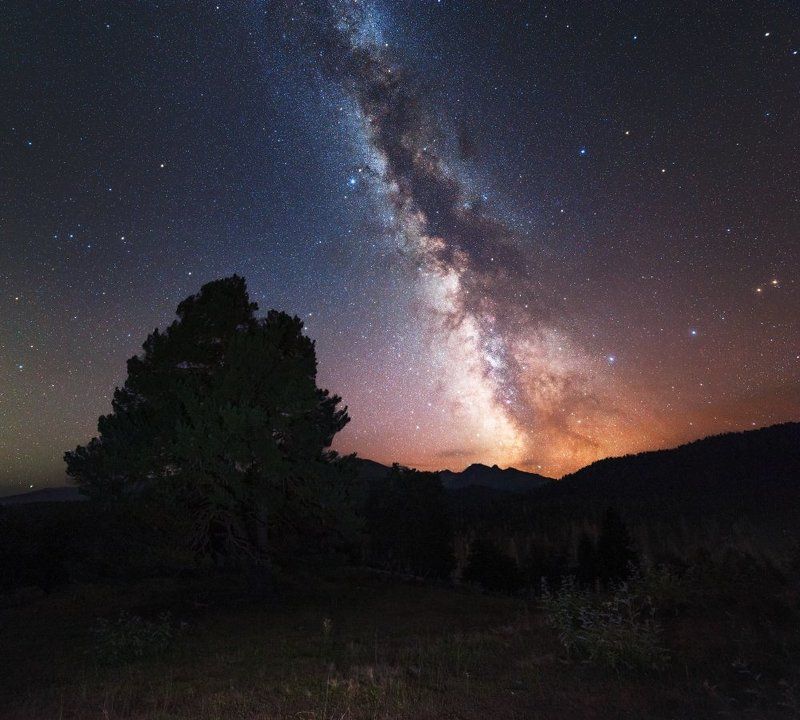 Млечный путь, горы, Архыз, Космос Под звездами Архыза фото превью
