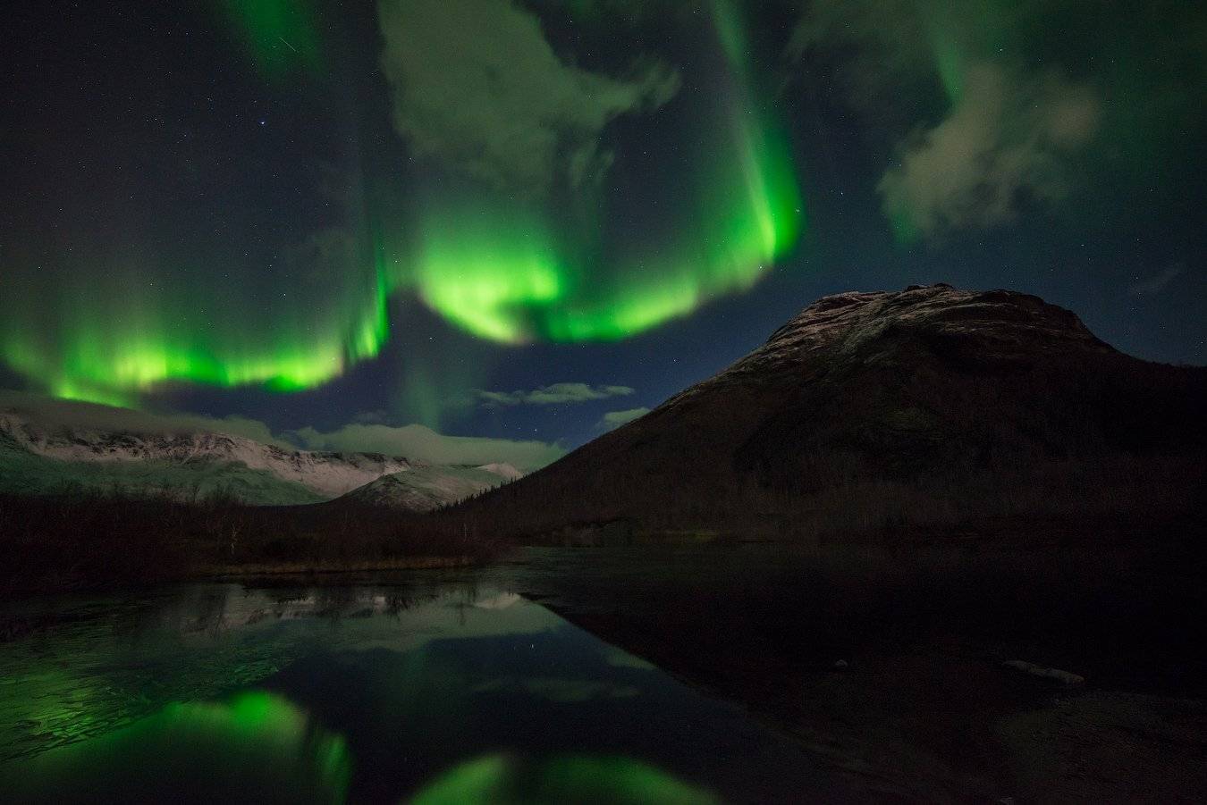 Aurora borealis, Заполярье, Кльский п-ов, Малый вудъявр, Север, Северное сияние, Роман Горячий
