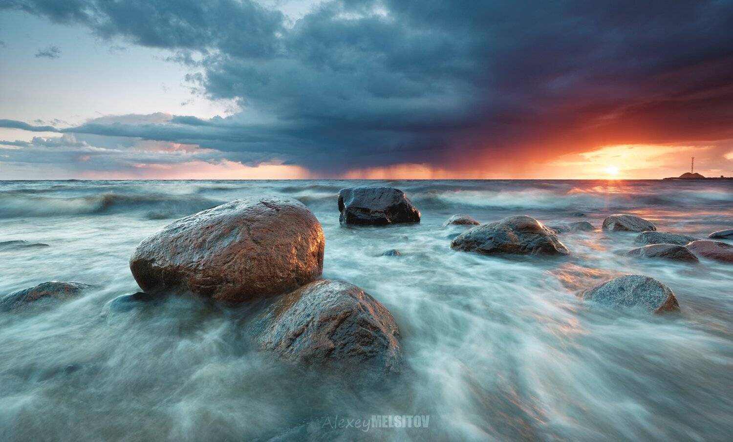 nikon d800 16-35/4 пейзаж море небо красное закат балтийское шторм, Алексей Мельситов