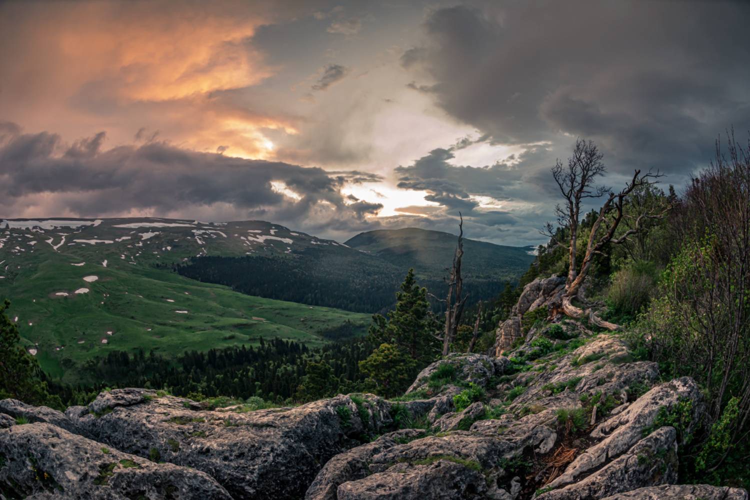 горы закат лес, Anatoly