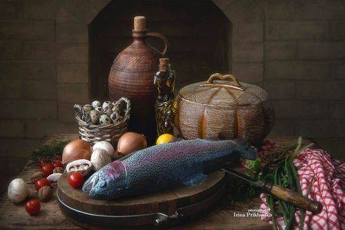 Натюрморт с форелью