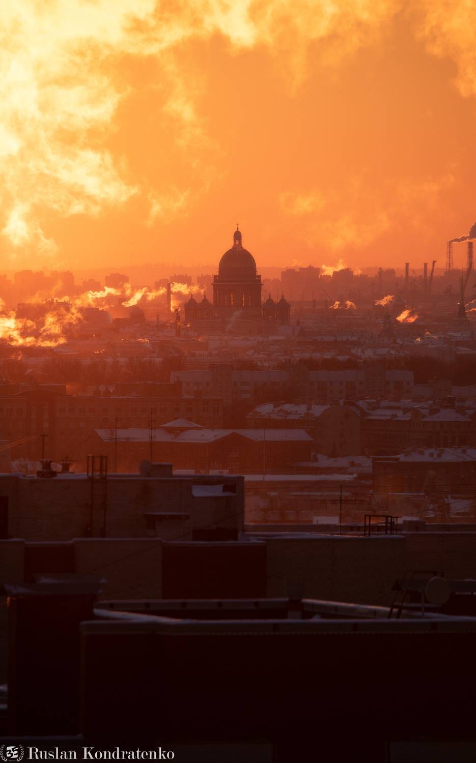санкт-петербург, закат, исаакиевский собор, прострел, Кондратенко Руслан