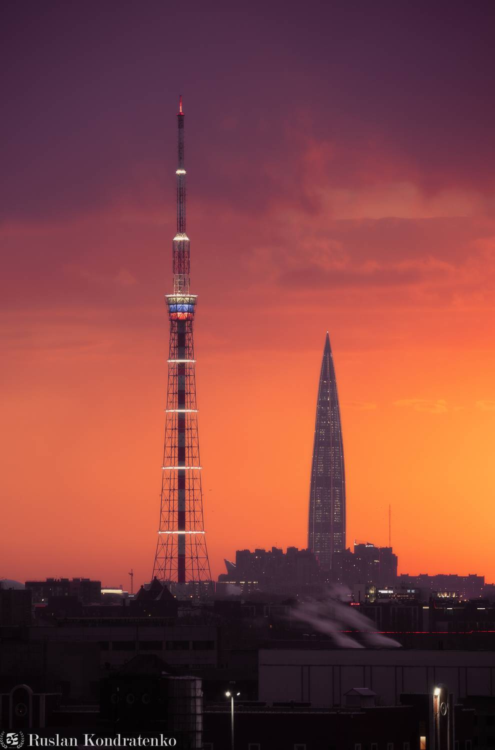 санкт-петербург, закат, лахта-центр, лахта, небоскреб, прострел, телевышка, телебашня, композитная фотография, time blending, Кондратенко Руслан