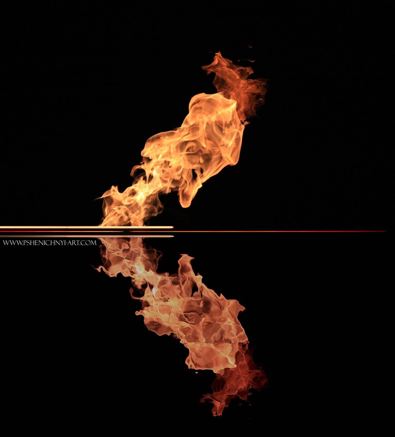 огонь, концепция, движение, отражение, минимализм, Пшеничный Андрей