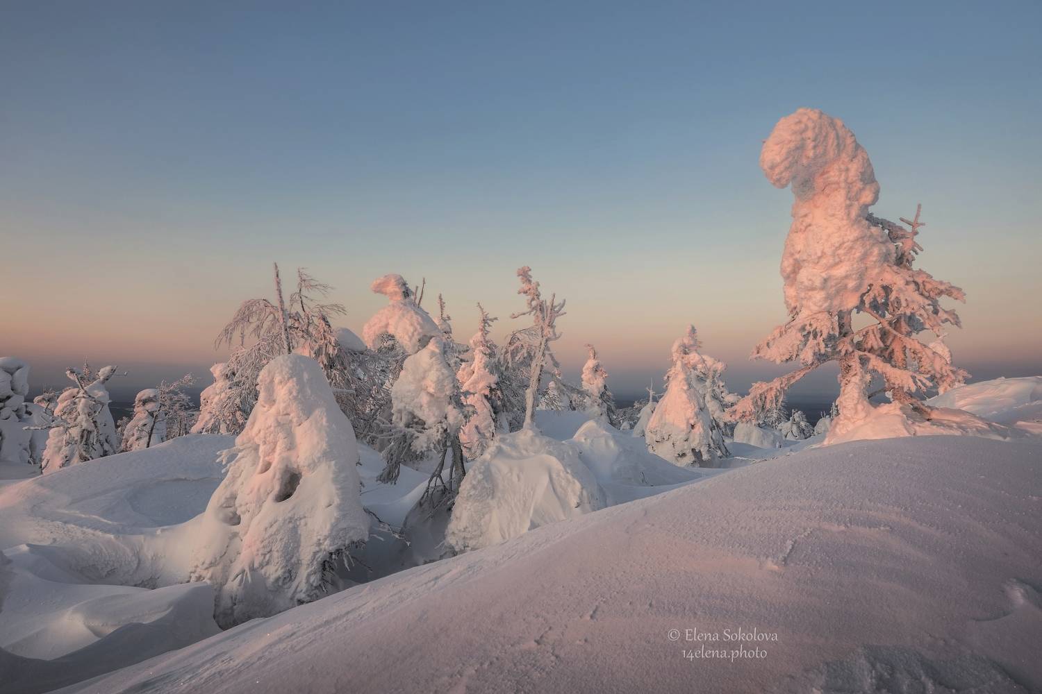 помяненный камень, колчимский камень, зимний пейзаж, закат, северный урал, вечер, Соколова Елена