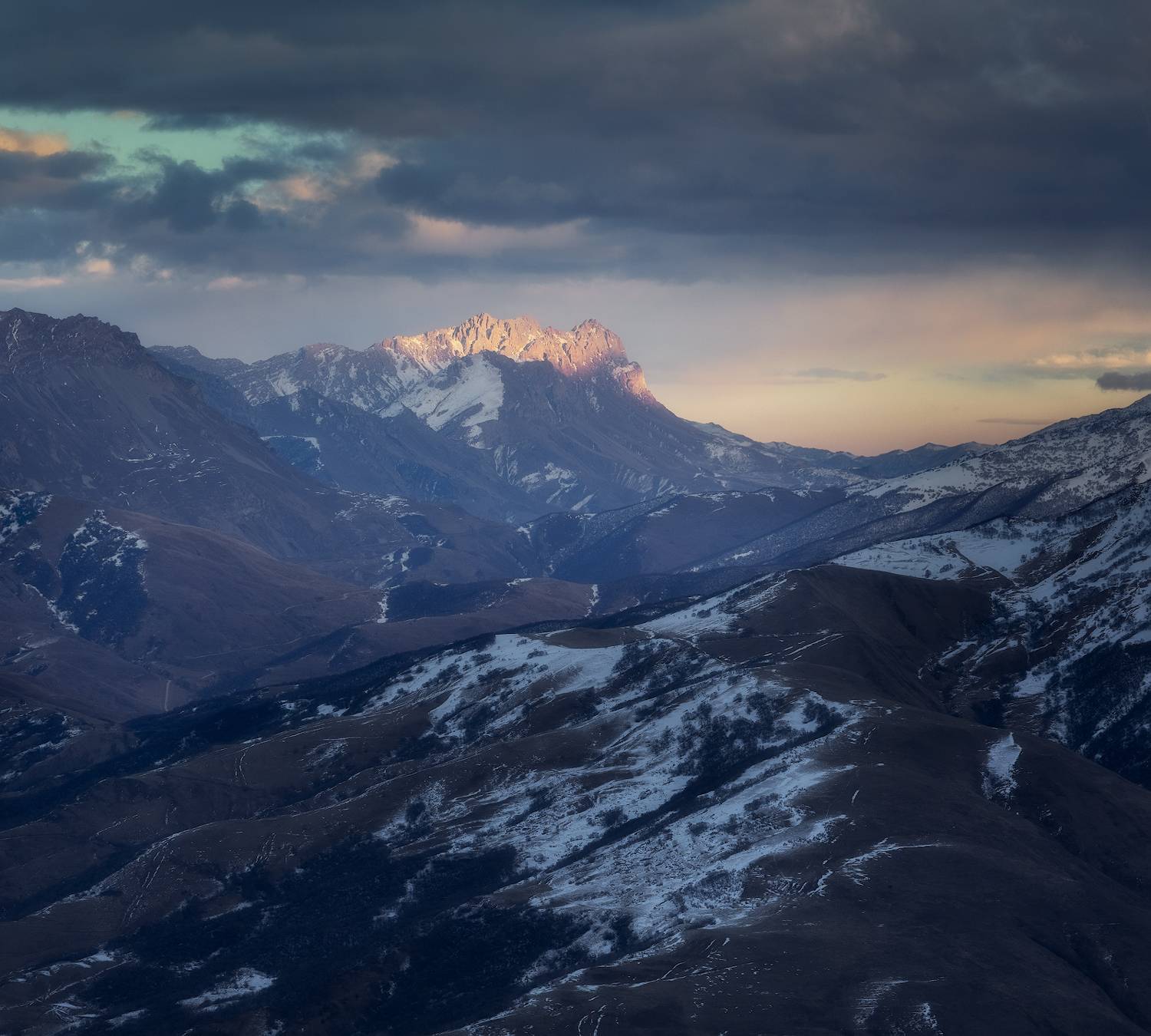 кавказ, горы, закат, Марголин Алексей