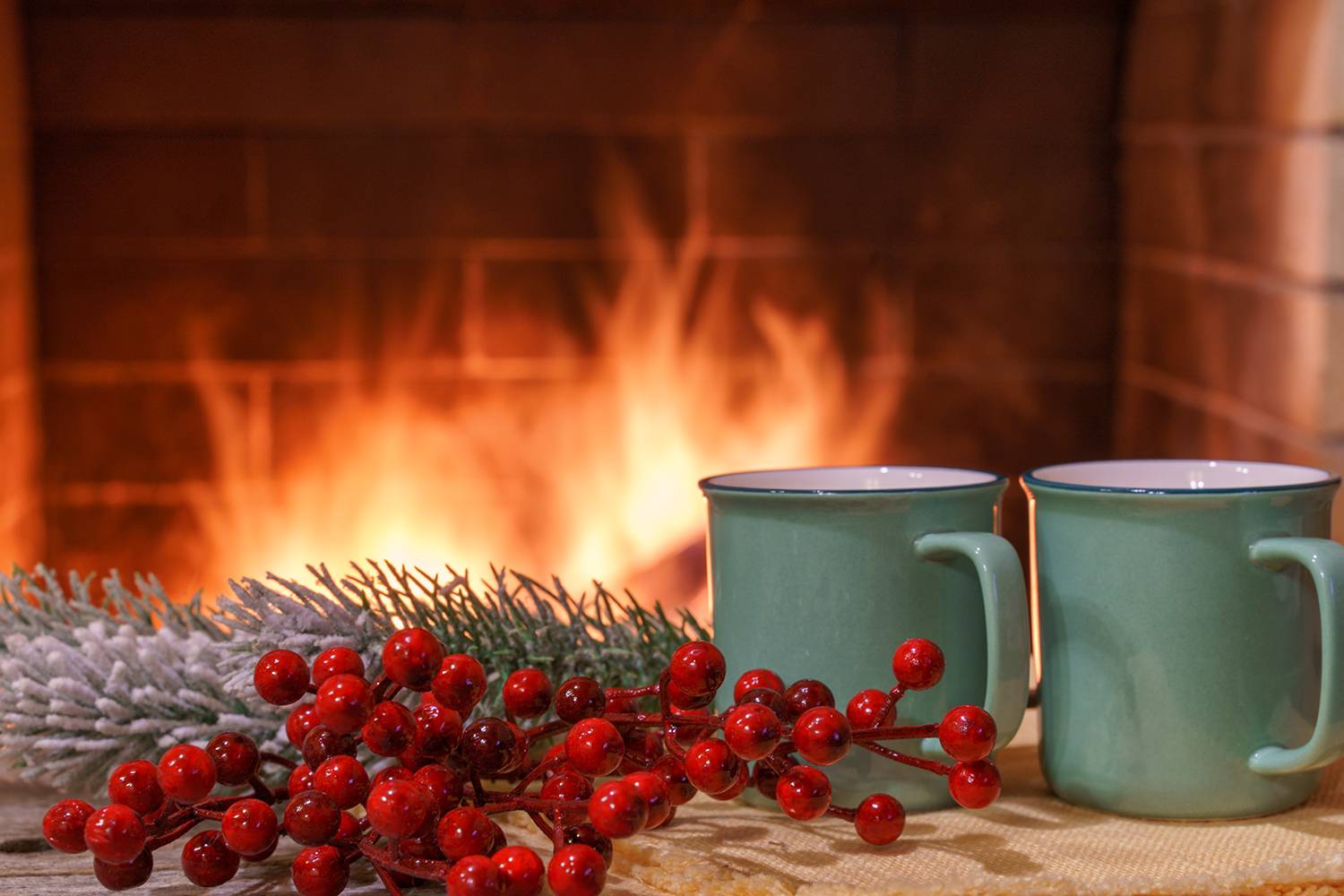 Новый год, Рождество, елка, камин, Лариса Дука