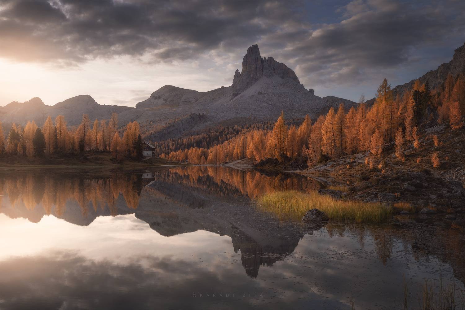 dolomiti, dolomites, sunrise, landscape, sky, sun, mountains, reflections, Kar&aacute;di Zita