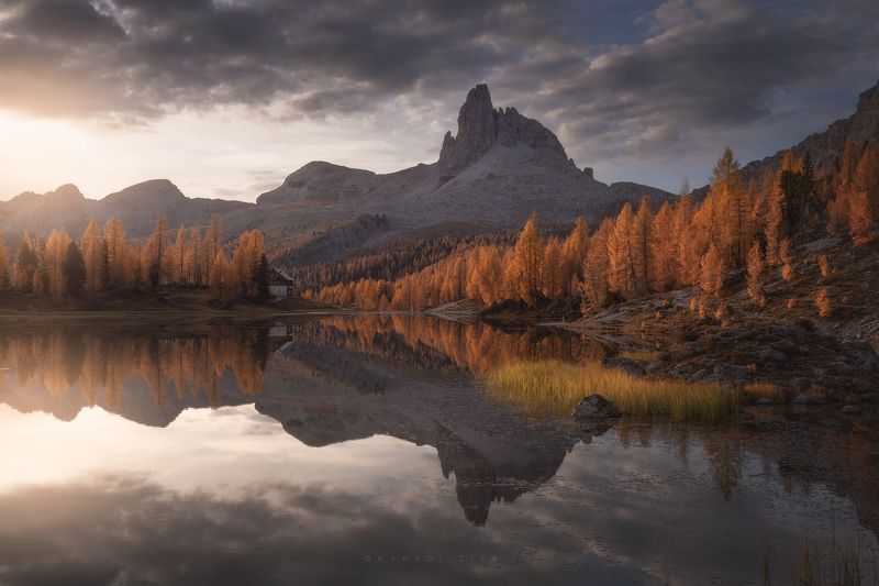 dolomiti, dolomites, sunrise, landscape, sky, sun, mountains, reflections Sunrise At the Dolomites фото превью