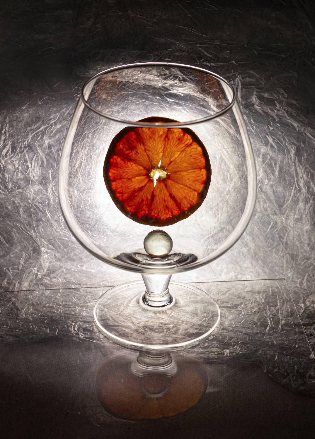 бокал, апельсин, стекло, свет, Наталия Колтакова