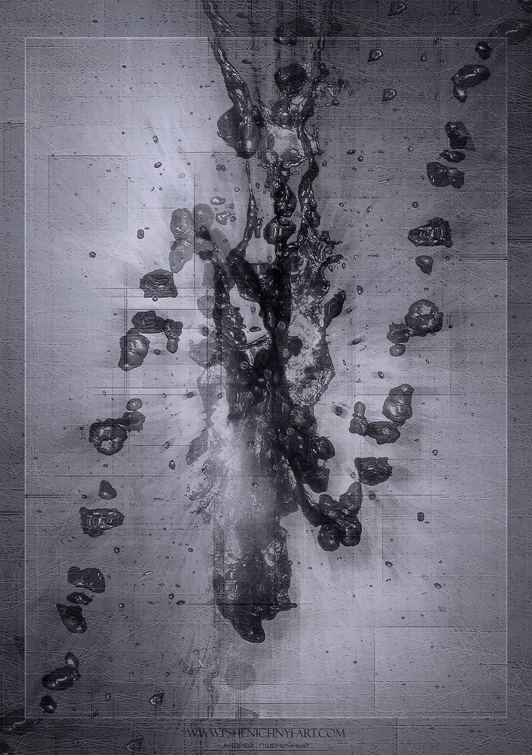вода, капли, мгновенье, концепт, хаос, ртуть, структура, жидкий металл, Пшеничный Андрей