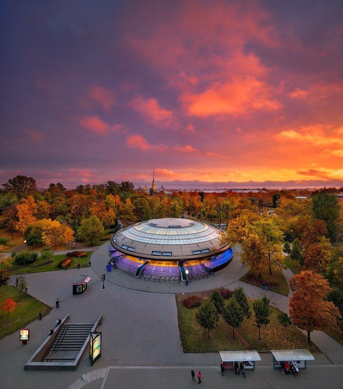 Вечер, Горьковская, Закат, Метро, Осень, Петпропавловка, Санкт петербург Вечерний Петербург. Ст. м. \
