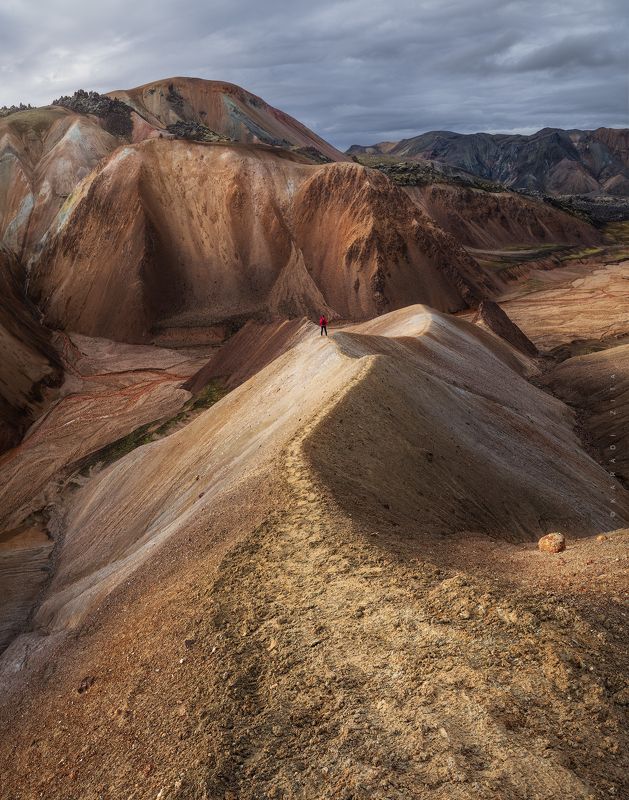 iceland, sunset, landscape, sky, sun, highland Liitle Man in a Big Screen фото превью