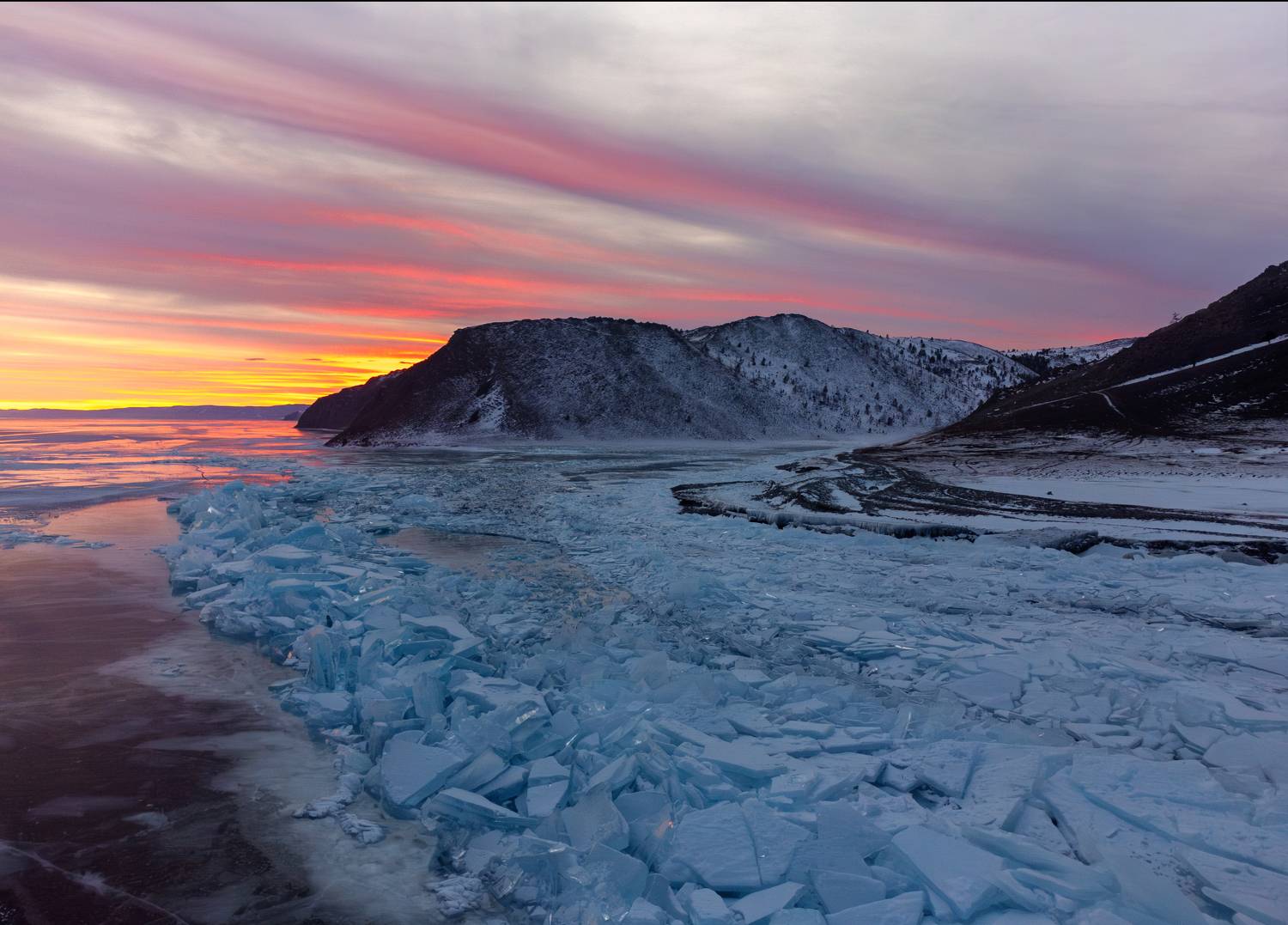 байкал, тажераны, крестовский, закат, зима, Тильпунов Михаил