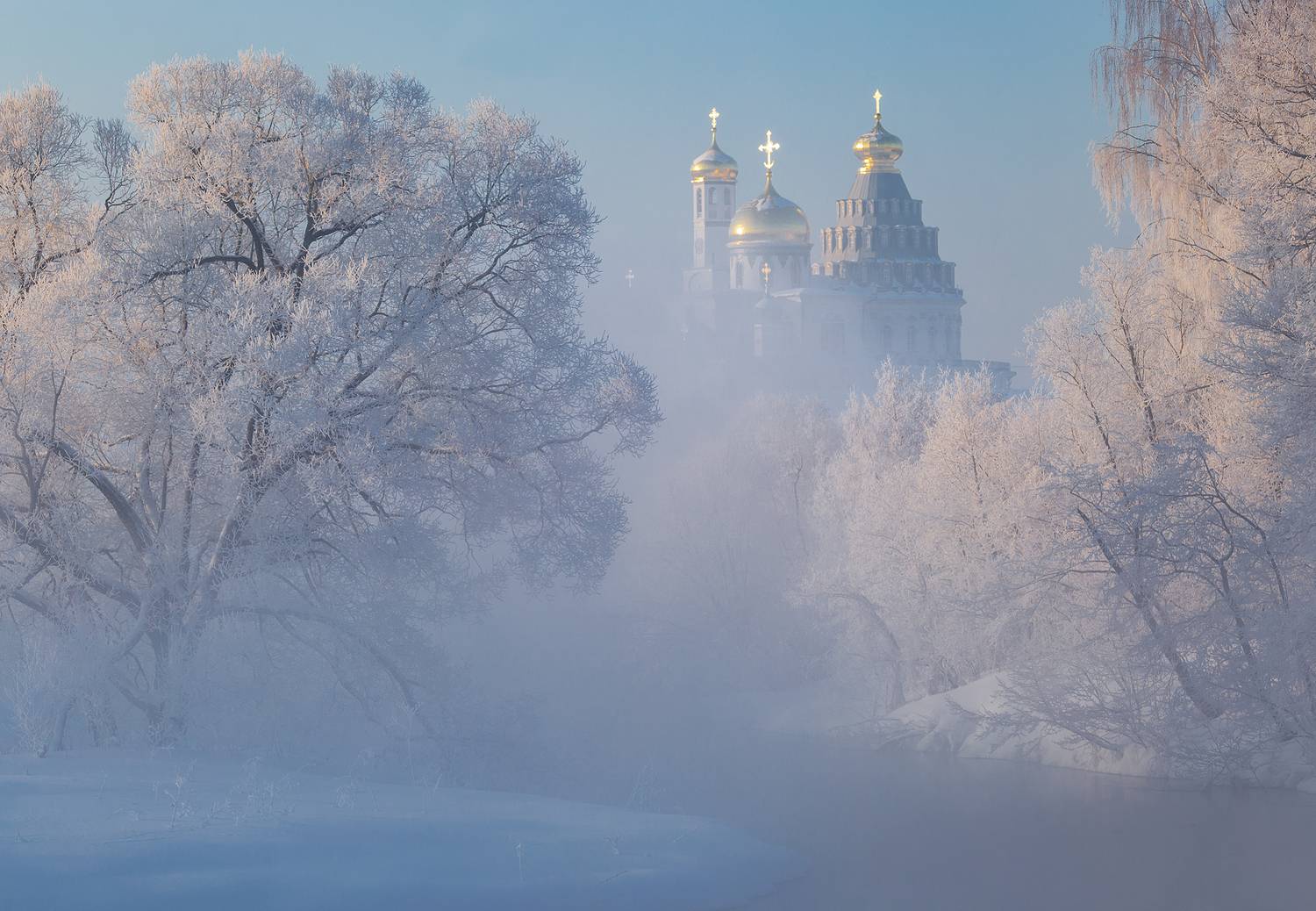 истра, храм, туман, подмосковье, зима, Стрельчук Александр