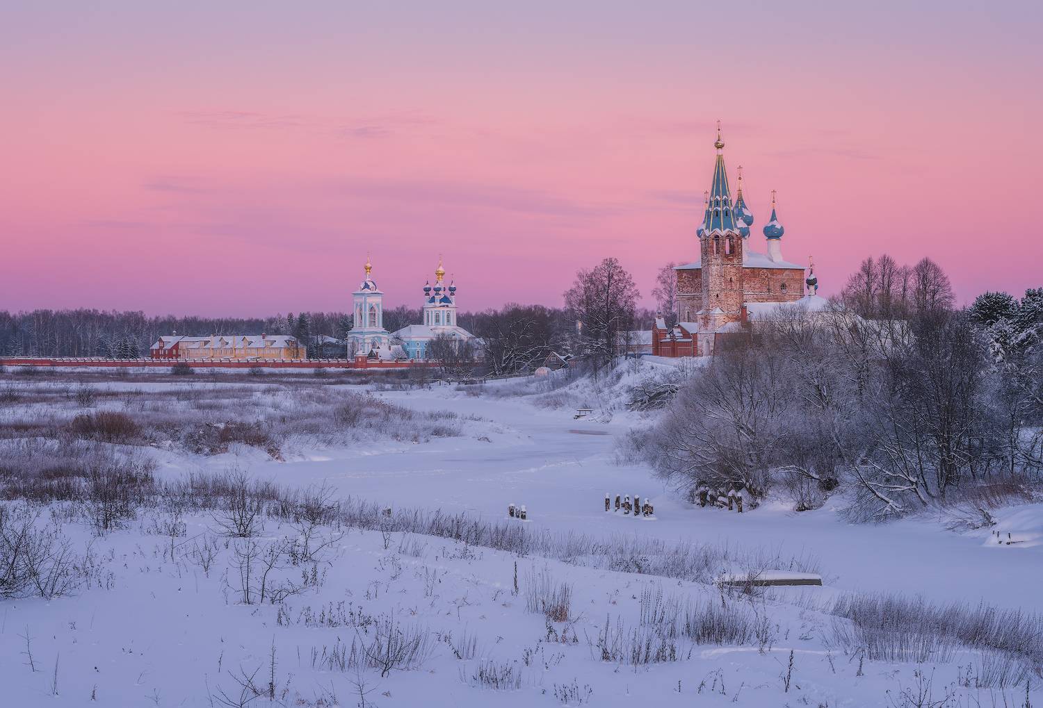 дунилово, пейзаж, рассвет, река, храм, Левыкин Виталий